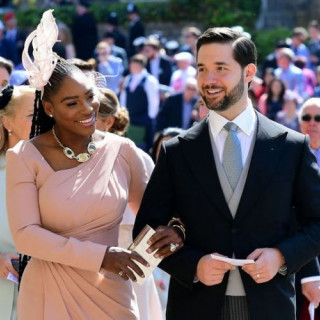Serena Williams with her husband at the wedding of Meghan Markle and Prince Harry