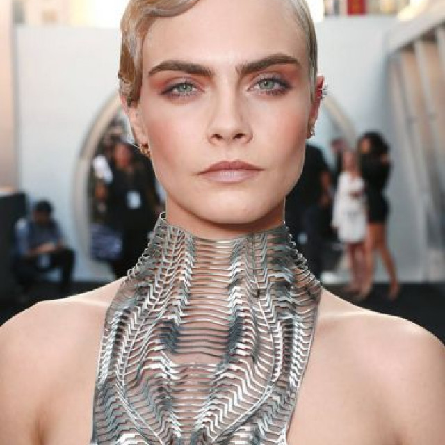 Cara Delevingne Channels Past and Future With Silver Toupee