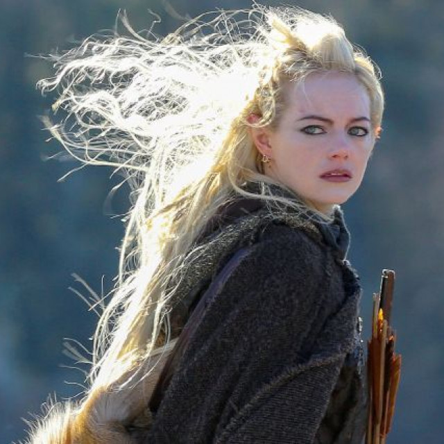 Emma Stone turned into an elven archer on the set of the series