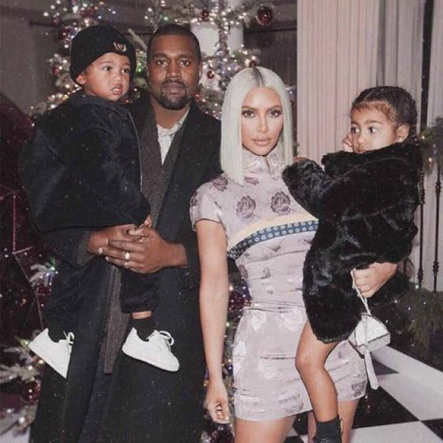 Kim Kardashian and Kanye West first appeared on public after their daughter's birth