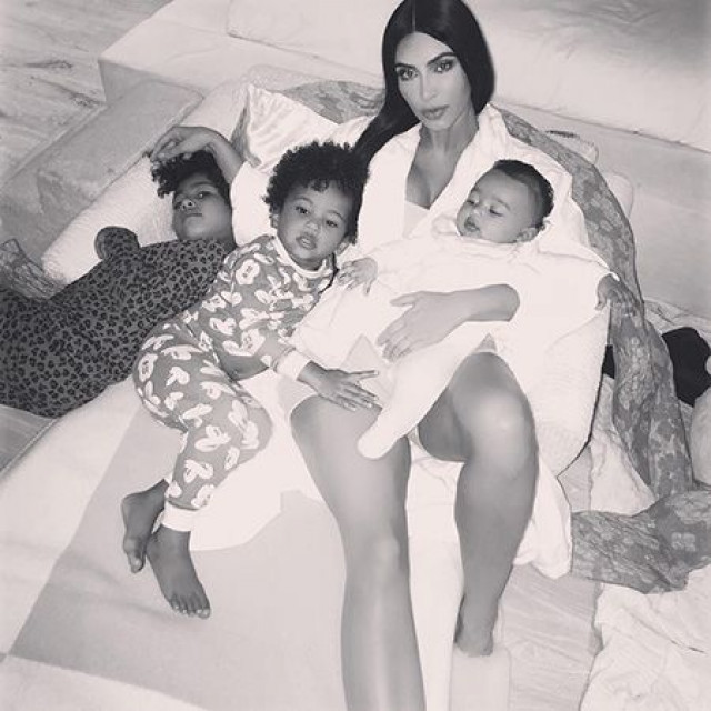 Kim Kardashian shared a touching picture of her children in the social network