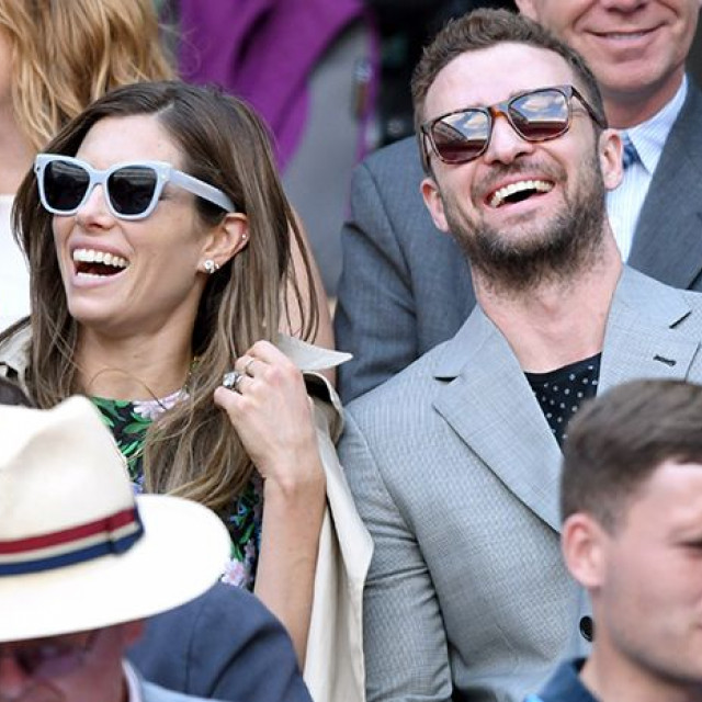 Justin Timberlake and Jessica Biel attended the Wimbledon tournament