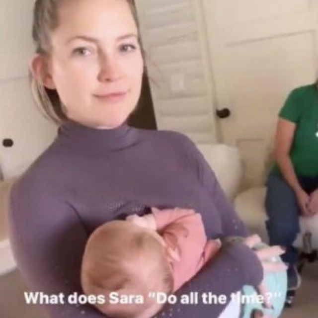 Kate Hudson trains and breastfeeds her daughter
