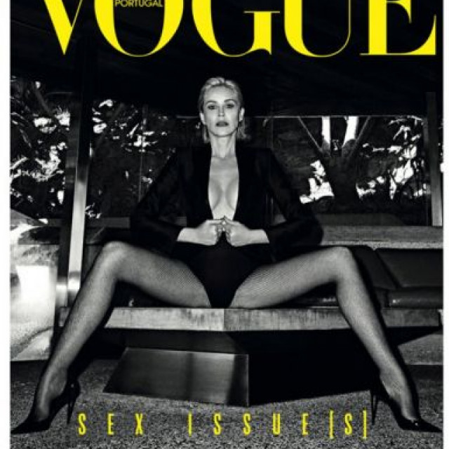 Sharon Stone has fully exposed the chest for Vogue Portuguese