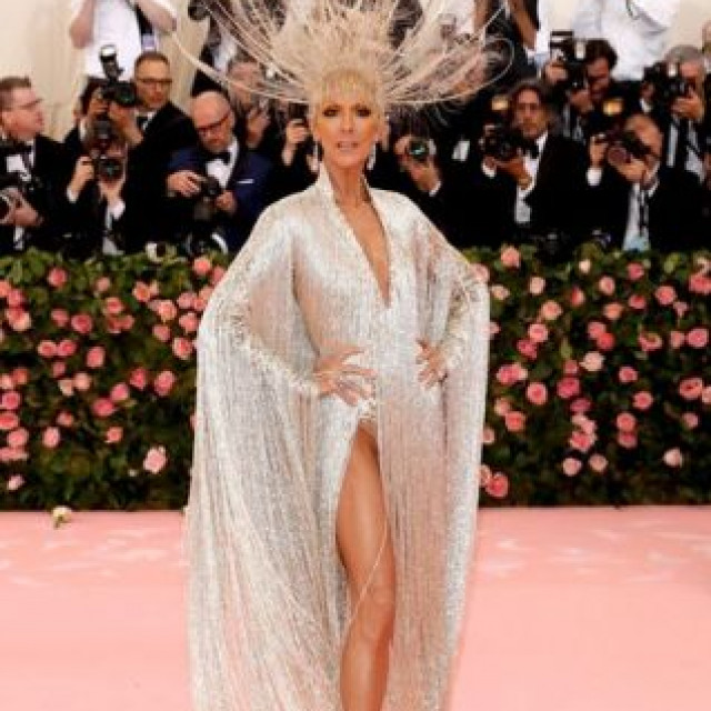 Celine Dion appears in a frank 10-kilogram dress on the red carpet