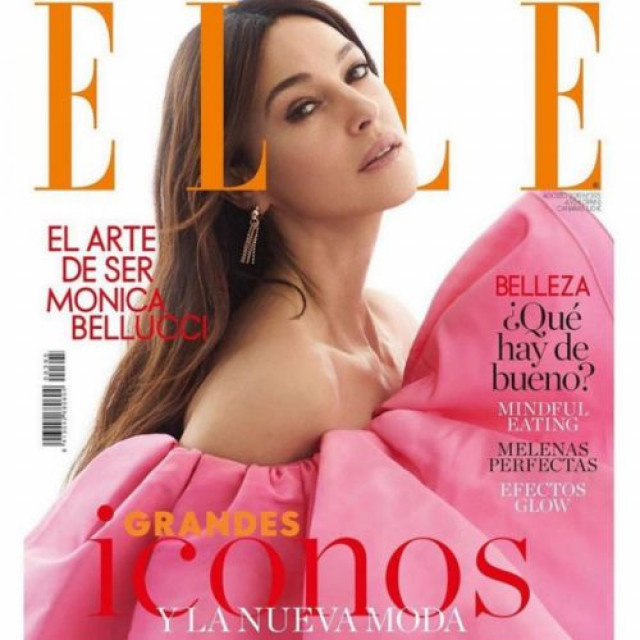 Monica Bellucci in a pink dress appeared on the cover of the gloss