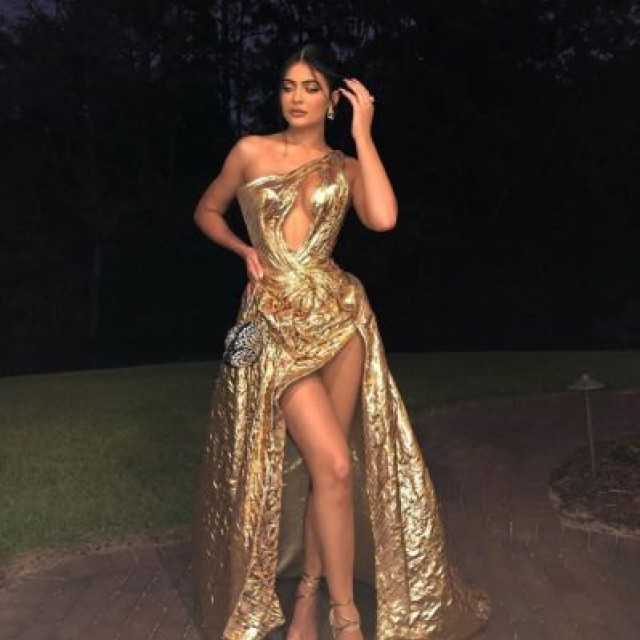 Kylie Jenner appeared in a revealing dress