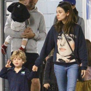 Mila Kunis with her son Dimitri went for a walk