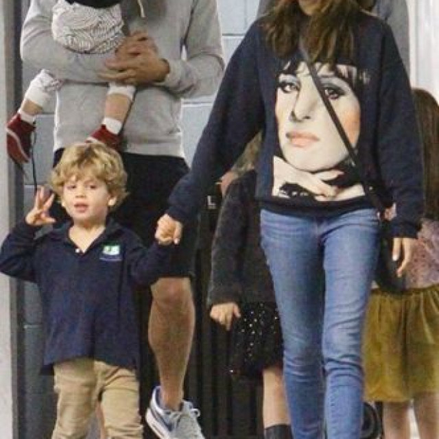 Mila Kunis with her son Dimitri went for a walk