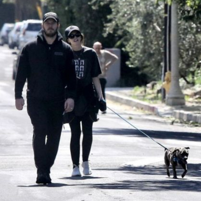 Chris Pratt and his wife went out to walk the dog