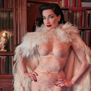 Dita Von Teese, 48, posed in sexy lace lingerie