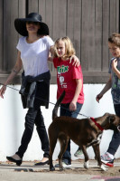 Angelina Jolie went for a walk with her daughters