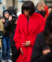 Naomi Campbell showed how to wear a bright eco-fur coat