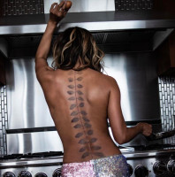 52-year-old Halle Berry showed a full back tattoo