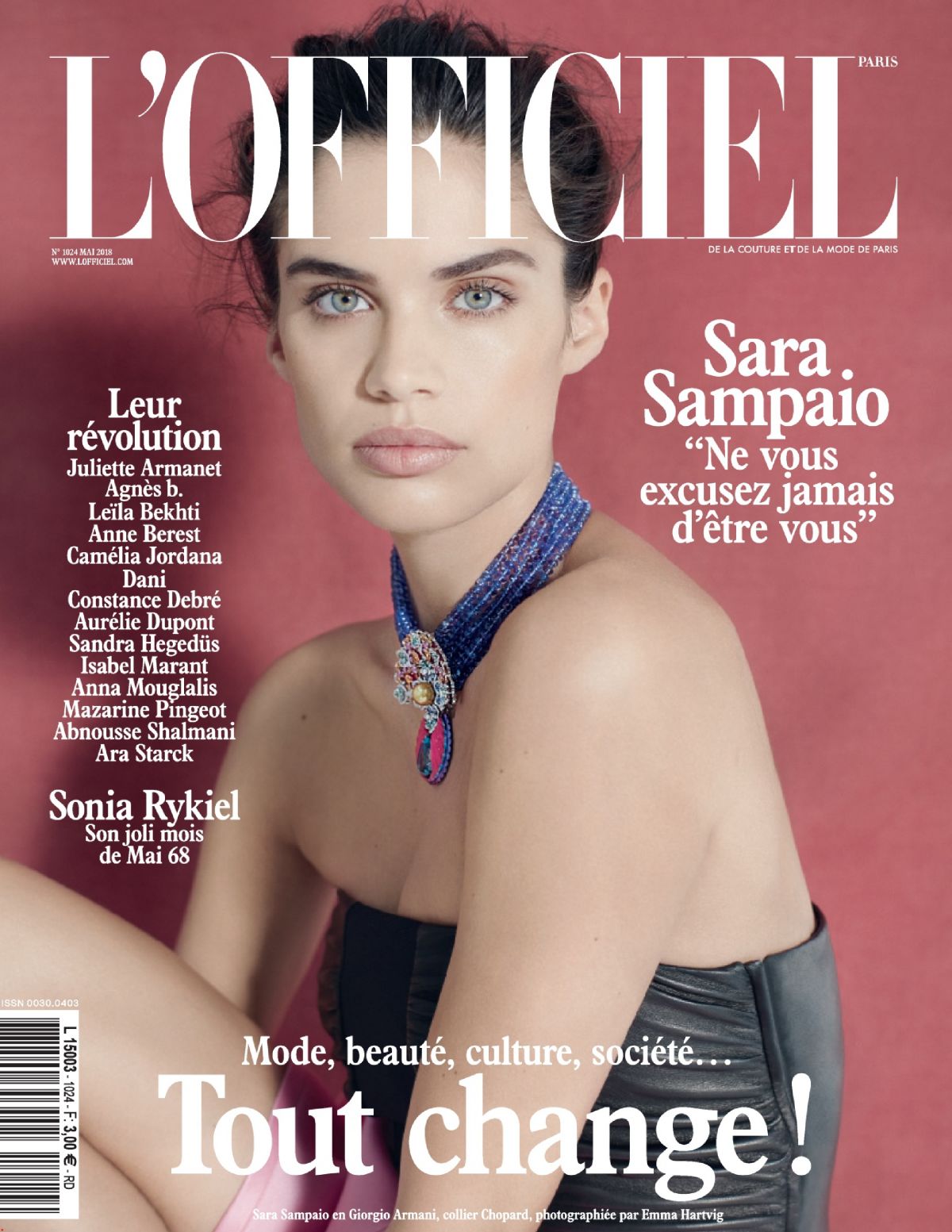 Sara Sampaio for L’Officiel, May 2018
