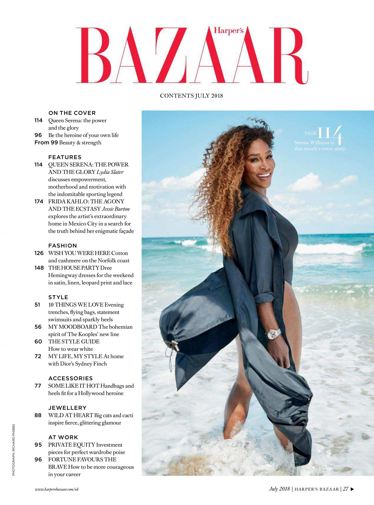 Serena Williams in Harper’s Bazaar, UK July 2018