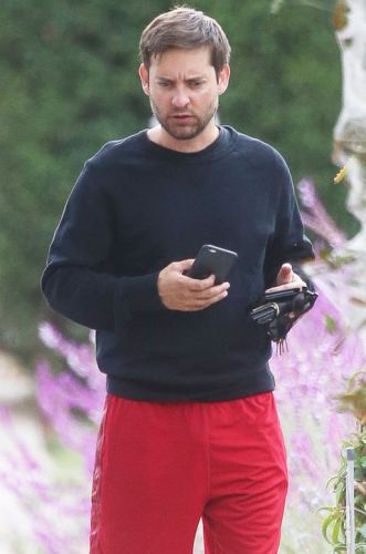 Tobey Maguire Seen In Santa Monica After His Split From Jennifer Meyer