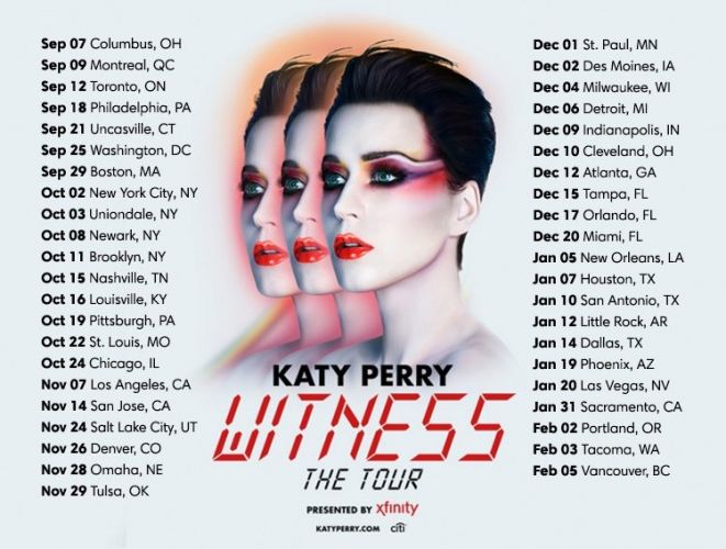 New Dates Of Katy Perry's Witness Tour 