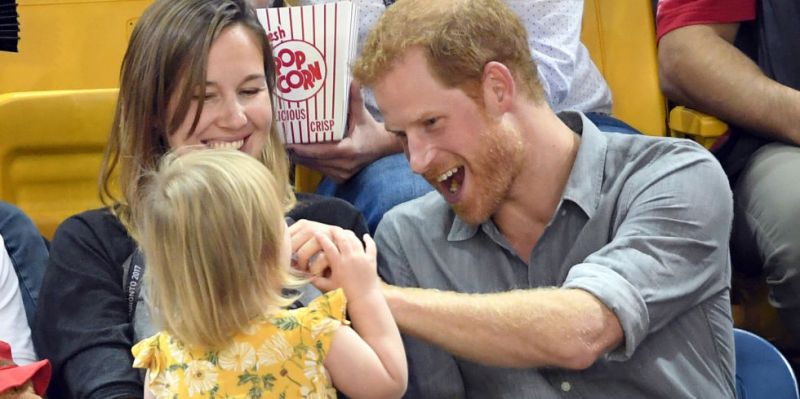A two-year-old girl stole popcorn from Prince Harry