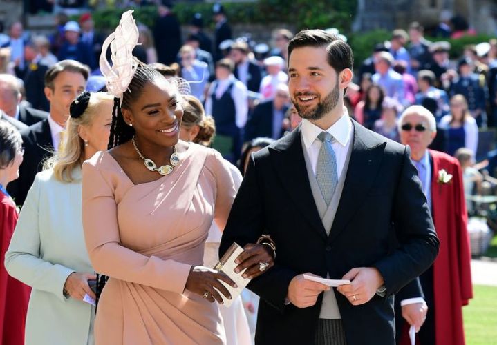 Serena Williams with her husband at the wedding of Meghan Markle and Prince Harry
