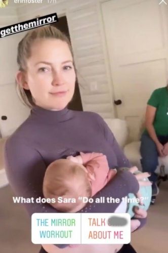 Kate Hudson trains and breastfeeds her daughter