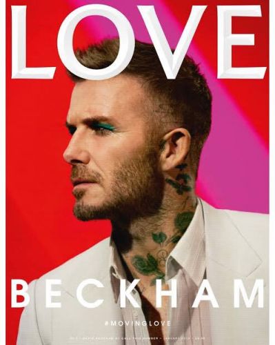 David Beckham in makeup  appeared on the LOVE magazine' cover 