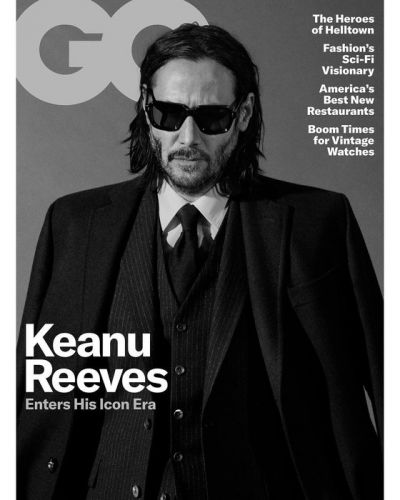 Brutal Keanu Reeves in a black and white photosession