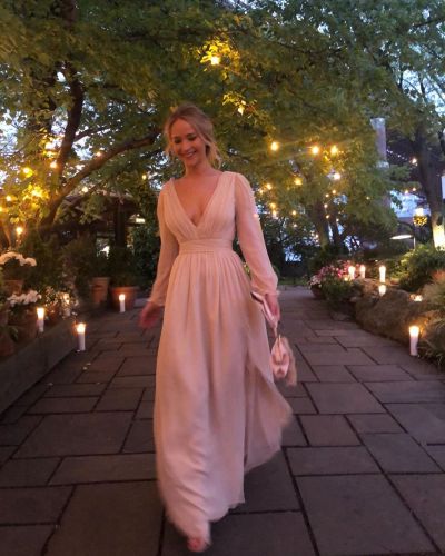 Jennifer Lawrence and her fiance celebrate an engagement
