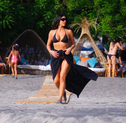 Kim Kardashian in a swimsuit hit the lenses of the paparazzi