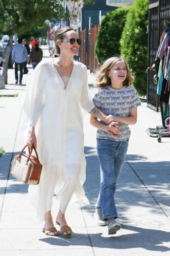 Angelina Jolie on a walk with her daughter Vivien