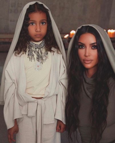 Kim Kardashian posted a baptismal photo on Instagram
