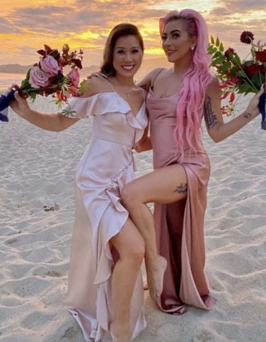 Long-haired Lady Gaga celebrates her wedding in Mexico