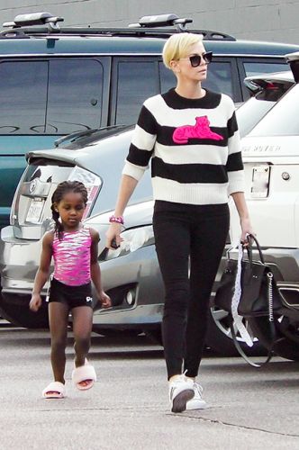 Charlize Theron took her daughter to sports training