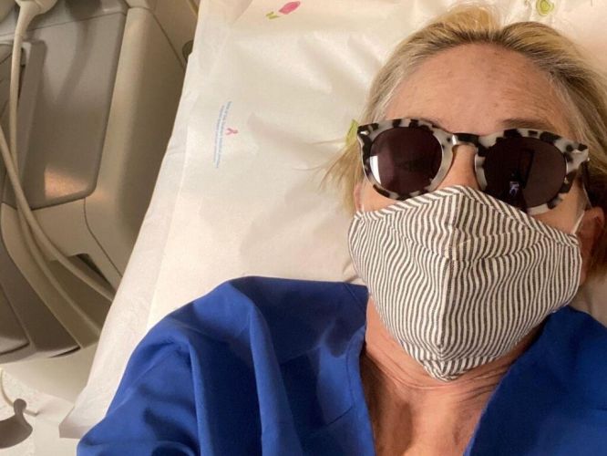 62-year-old Sharon Stone showed a photo from the hospital